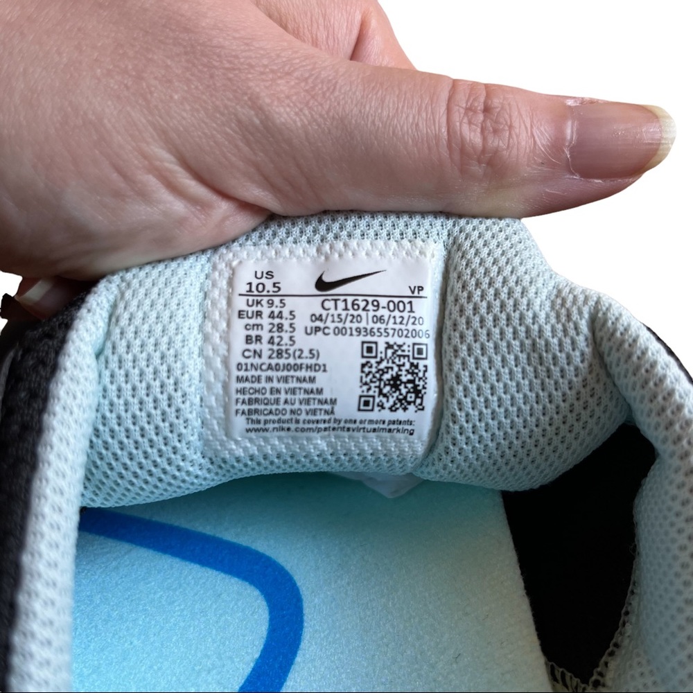 SOLD Nike Air Zoom Pulse Unisex Water-Resistant Slip-On Black Blue Hero 10.5 - Picture 8 of 9